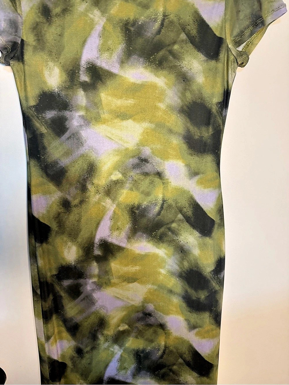 No Boundaries Abstract Maxi Dress in Green & Purple Size Medium Like New - Picture 3 of 4